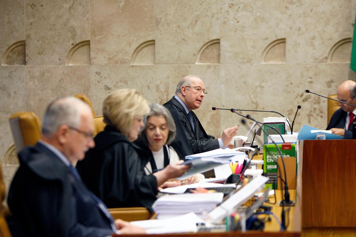 Ministros do STF durante a primeira sessão a respeito da criminalização da homofobia, no dia 13 de fevereiro de 2019. | Rosinei Coutinho/SCO/
STF