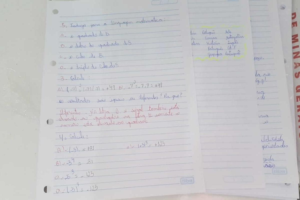Quando a polícia chegou na escola onde o garoto estuda, encontrou 4 folhas já preenchidas com exercícios de matemática | Farley Rocha/Patos Hoje