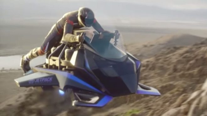 A moto voadora Speeder da JetPack tem autonomia entre 10 a 22 minutos. Foto: JetPack/ Divulgação