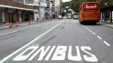 Faixa exclusiva de ônibus na Amintas de Barros/Alfredo Bufren será a sétima de Curitiba. Foto: Aniele Nascimento / Gazeta do Povo