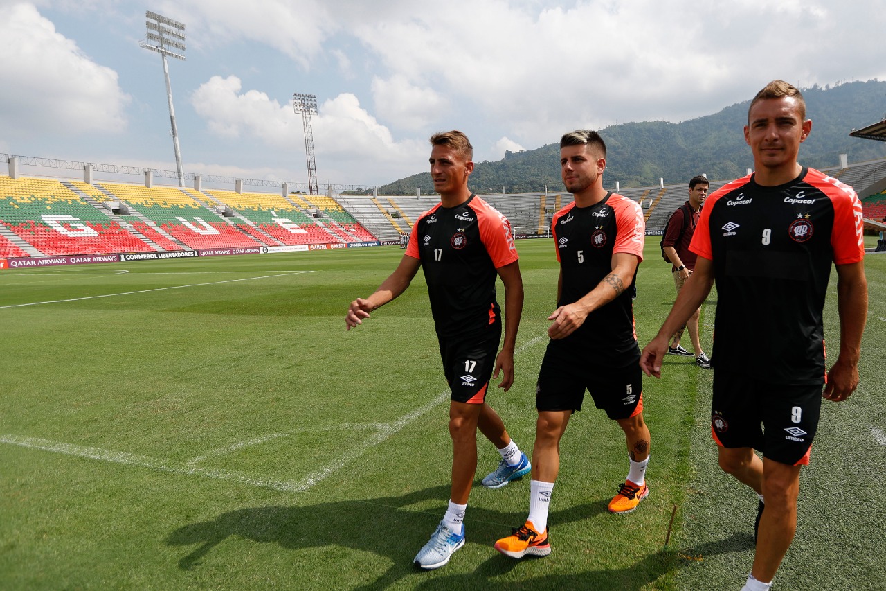 Romero, Andrade e Ruben: trio de argentinos do Athletico. | Jonathan Campos/Gazeta do Povo - enviado especial