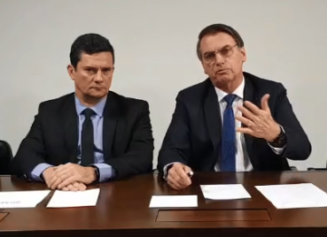 O ministro Sergio Moro participa da live semanal com o presidente Jair Bolsonaro nas redes sociais. Foto: Reprodução/Facebook O ministro Sergio Moro participa da live semanal com o presidente Jair Bolsonaro nas redes sociais. Foto: Reprodução/Facebook