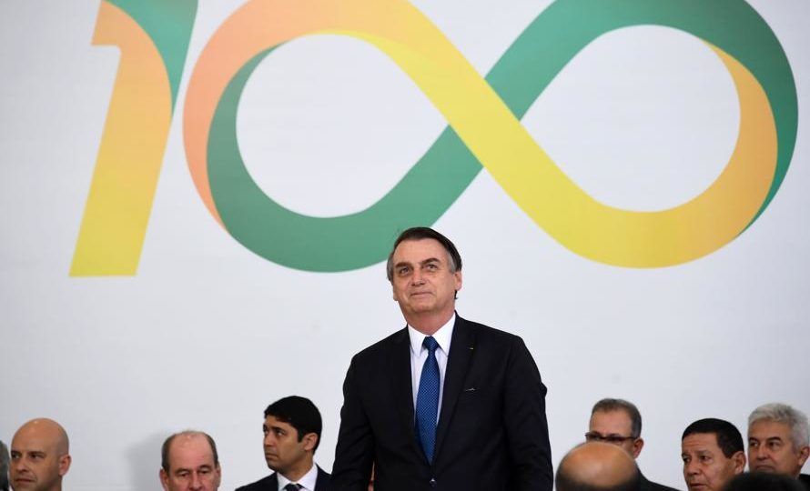 O presidente Jair Bolsonaro anunciou várias medidas para m,arcar os 100 dias de governo. Foto: Evaristo Sá/AFP