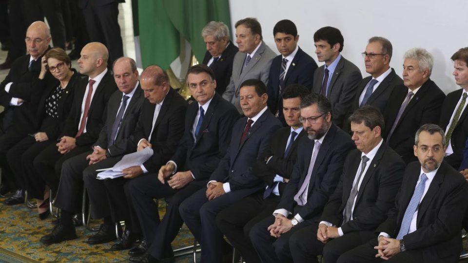 O presidente Jair Bolsonaro participa de cerimônia alusiva os 100 dias de governo. Foto: Antônio Cruz/Agência Brasil