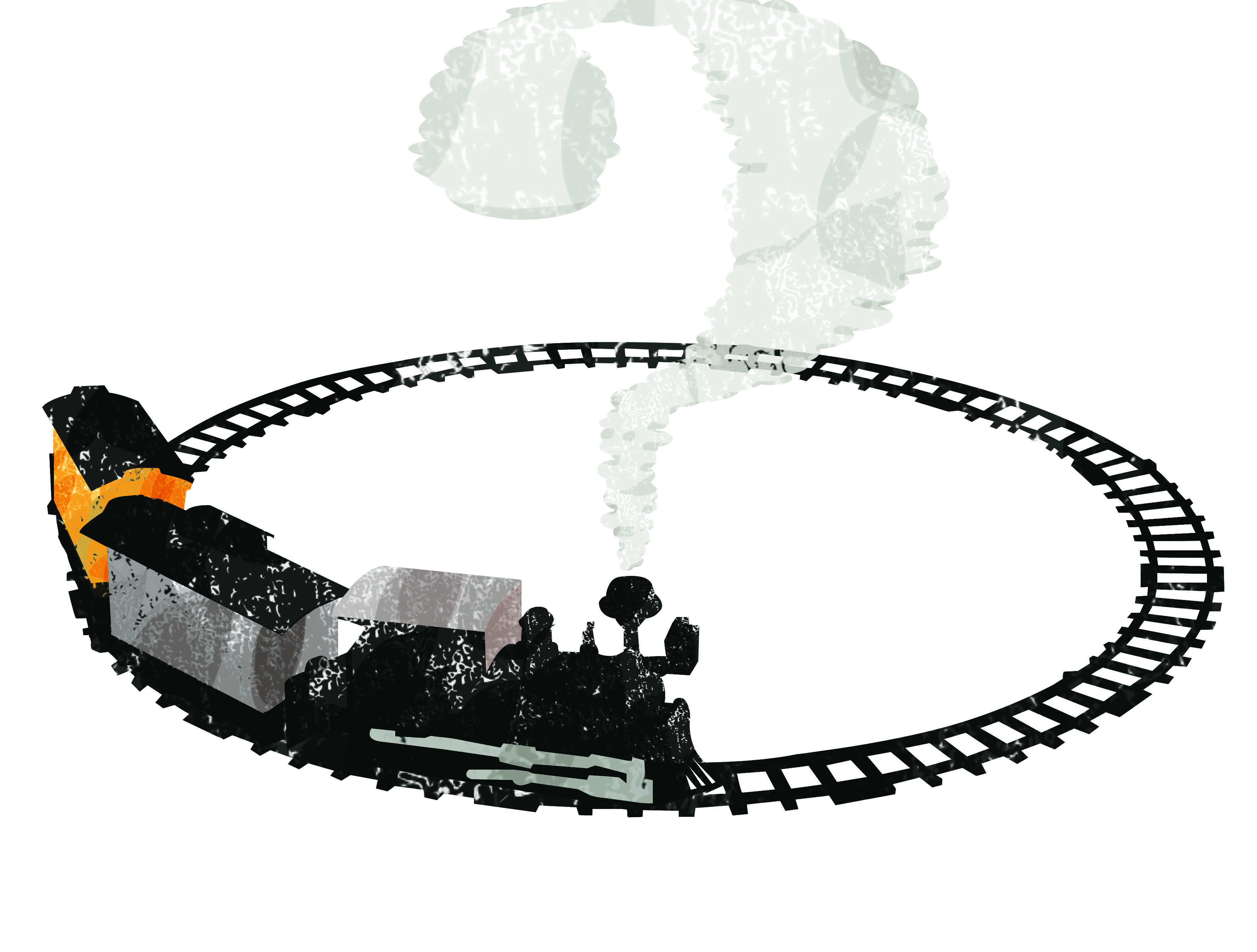 Ilustração de uma ferrovia.