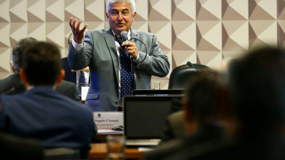 O ministro de Ciência, Tecnologia, Inovações e Comunicações, Marcos Pontes, em audiência pública na Comissão de Ciência, Tecnologia, Inovação, Comunicação e Informática do Senado.