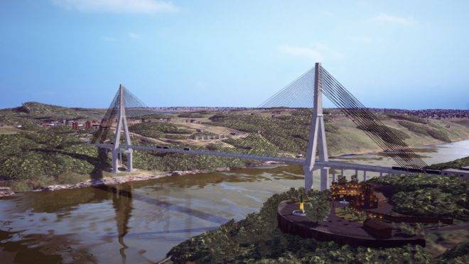 Simulação da nova ponte.