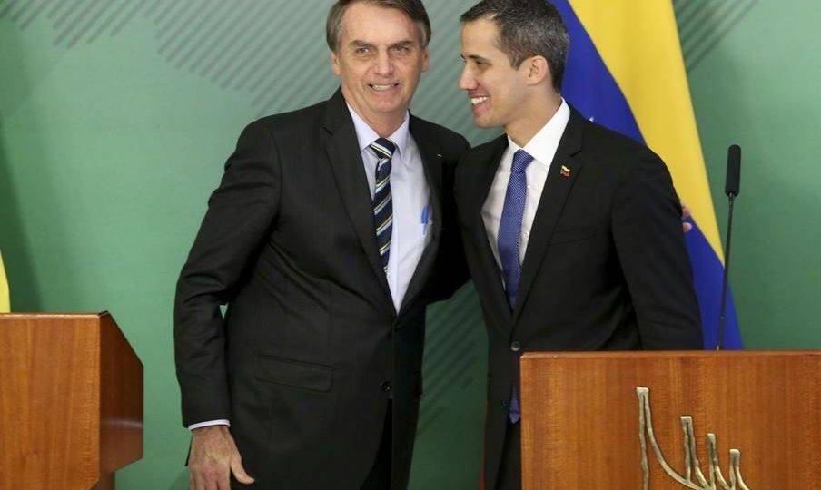 Bolsonaro recebeu Juan Guaidó no Palácio do Planalto em fevereiro | Foto: Agência Brasil