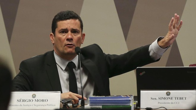 O ministro Sergio Moro em audiência na CCJ do Senado: projetos já têm relatores. | José Cruz / Agência Brasil