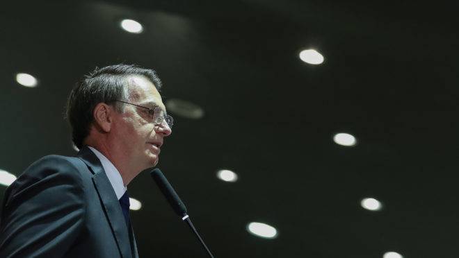 Presidente Jair Bolsonaro discursa em cerimônia de formatura de novos diplomatas do Instituto Rio Branco. Foto: Marcos Corrêa/PR