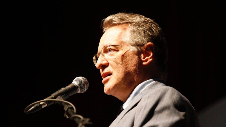 O presidente do COAF, Roberto Leonel, em palestra no Congresso Nacional Sobre Macrocriminalidade e Combate à Corrupção, em Curitiba.