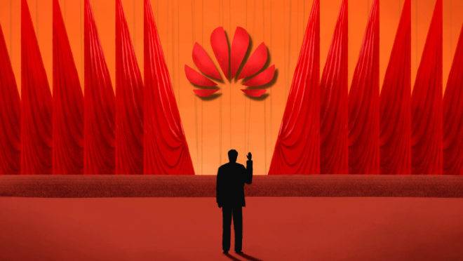 Ilustração sobre a empresa de telecomunicações chinesa Huawei.