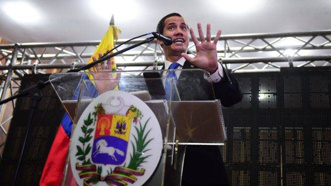 O presidente interino da Venezuela, Juan Guaidó