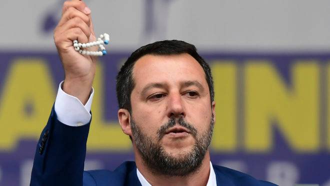 Vice-primeiro-ministro italiano e líder dos nacionalistas na disputa pelo Parlamento Europeu, Matteo Salvini