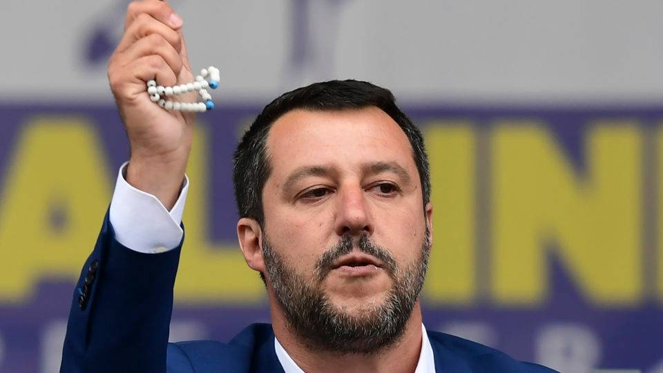 Vice-primeiro-ministro italiano e líder dos nacionalistas na disputa pelo Parlamento Europeu, Matteo Salvini