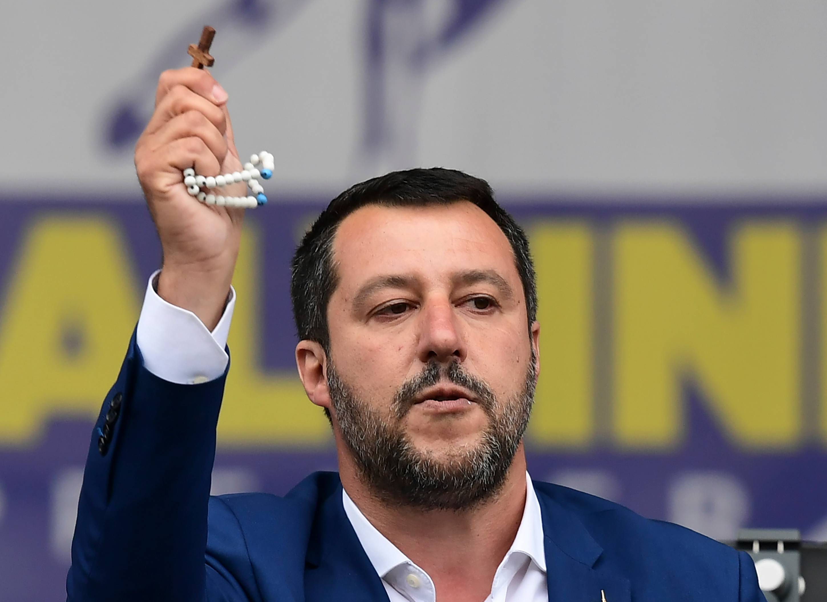 Vice-primeiro-ministro italiano e líder dos nacionalistas na disputa pelo Parlamento Europeu, Matteo Salvini