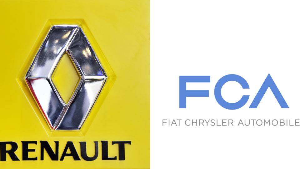 Fiat Chrysler retira proposta de fusão com a Renault Logos da Renault e da FCA, que discutem fusão