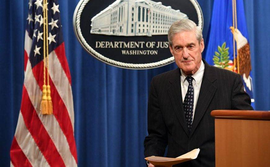O procurador especial Robert Mueller após pronunciamento sobre a investigação da interferência russa nas eleições americanas de 2016, no Departamento de Justiça dos Estados Unidos, em Washington, 29 de maio