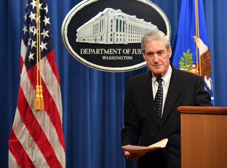 O procurador especial Robert Mueller após pronunciamento sobre a investigação da interferência russa nas eleições americanas de 2016, no Departamento de Justiça dos Estados Unidos, em Washington, 29 de maio