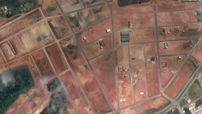 Imagem de satélite de área de loteamento