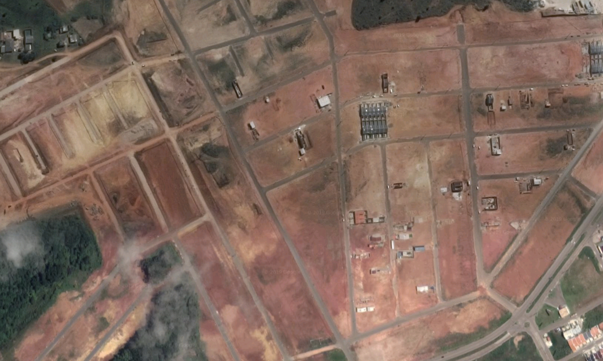 Imagem de satélite de área de loteamento