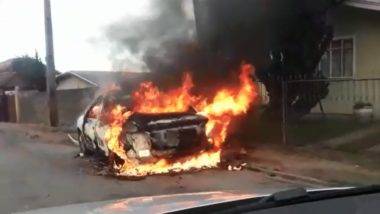 Família consegue sair de carro em chamas em Curitiba; veja vídeo Carro pega fogo na Rua Justo Manfron, no bairro Santa Felicidade, em Curitiba.