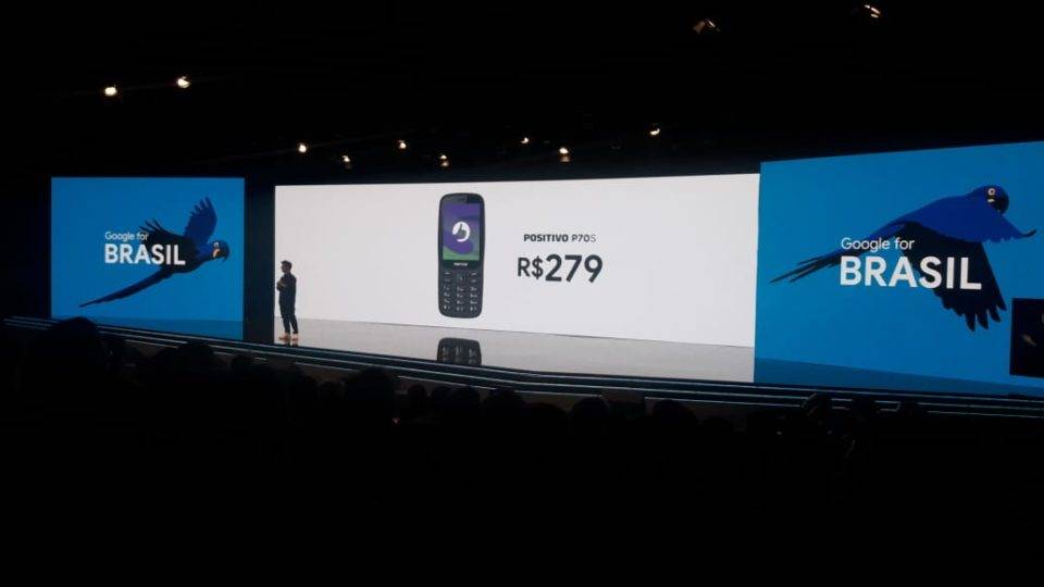 Positivo anuncia primeiro celular de baixo custo com sistema KaiOS do Brasil Lançamento do P70s pela Positivo Tecnologia no evento Google for Brasil.