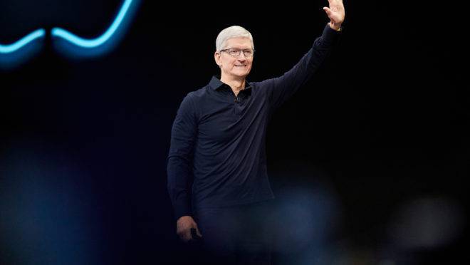O CEO da Apple, Tim Cook, apresenta as últimas novidades da empresa a WWDC 2019, a conferência para desenvolvedores da Apple.