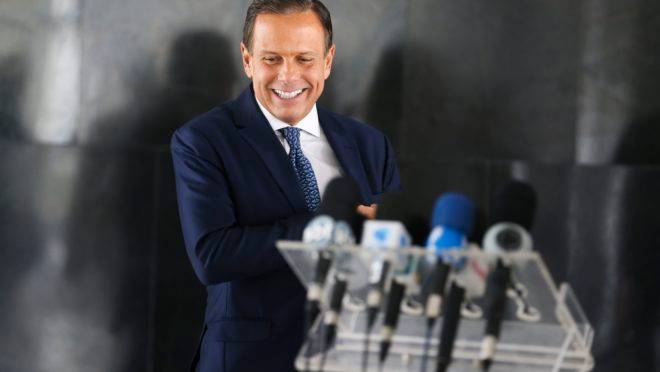 O governador de São Paulo João Doria durante coletiva de imprensa.