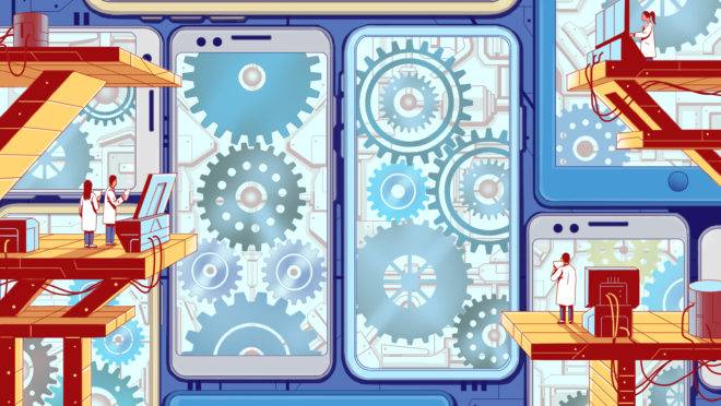 ilustração sobre atualizações de celular