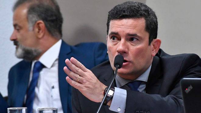 Ministro de Estado da Justiça e Segurança Pública, Sergio Moro, durante sua passagem pelo Senado, no último dia 19
