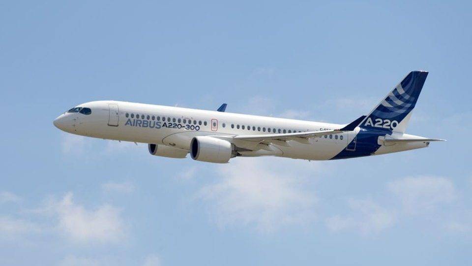 O novo Airbus A220-300, antigo CS300 da Bombardier