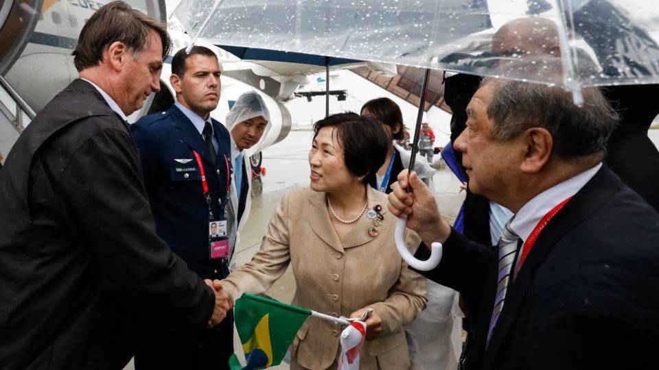 Bolsonaro na chegada ao japão