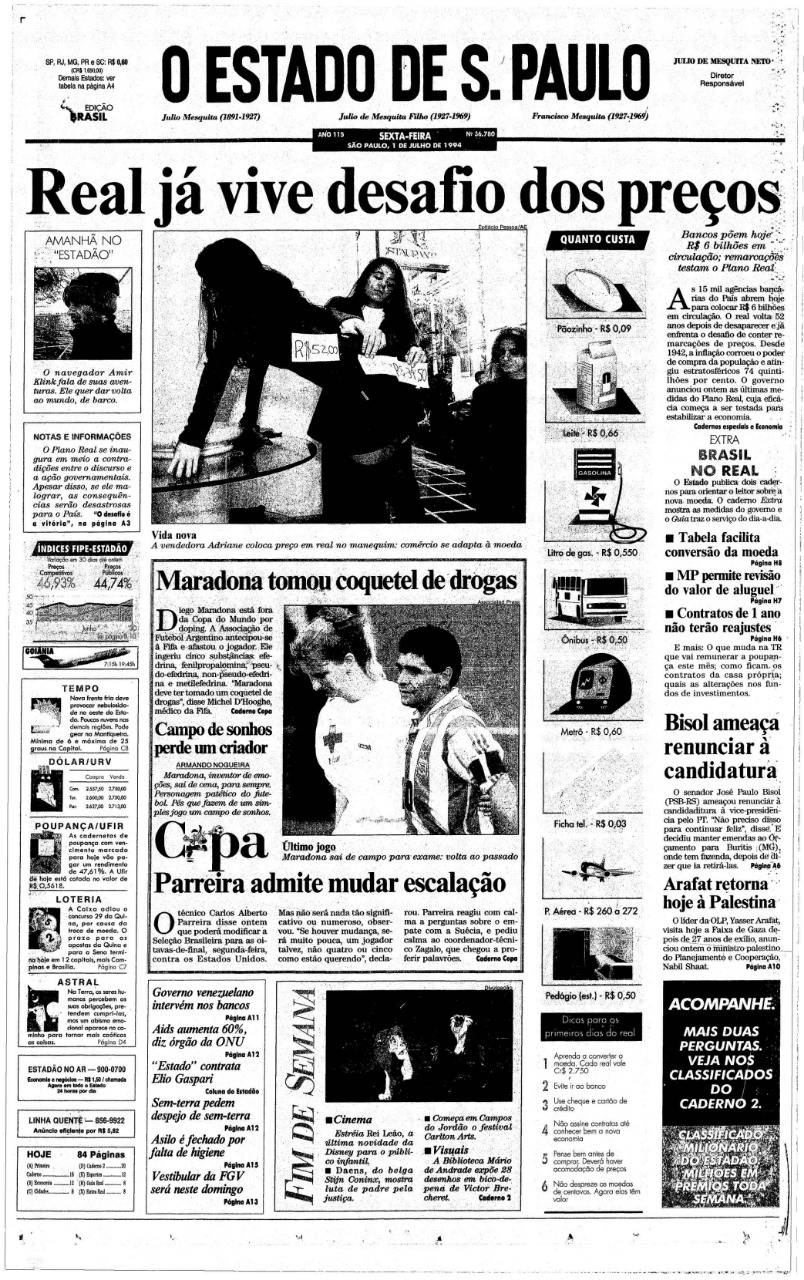 Plano Real: O Estado de S.Paulo