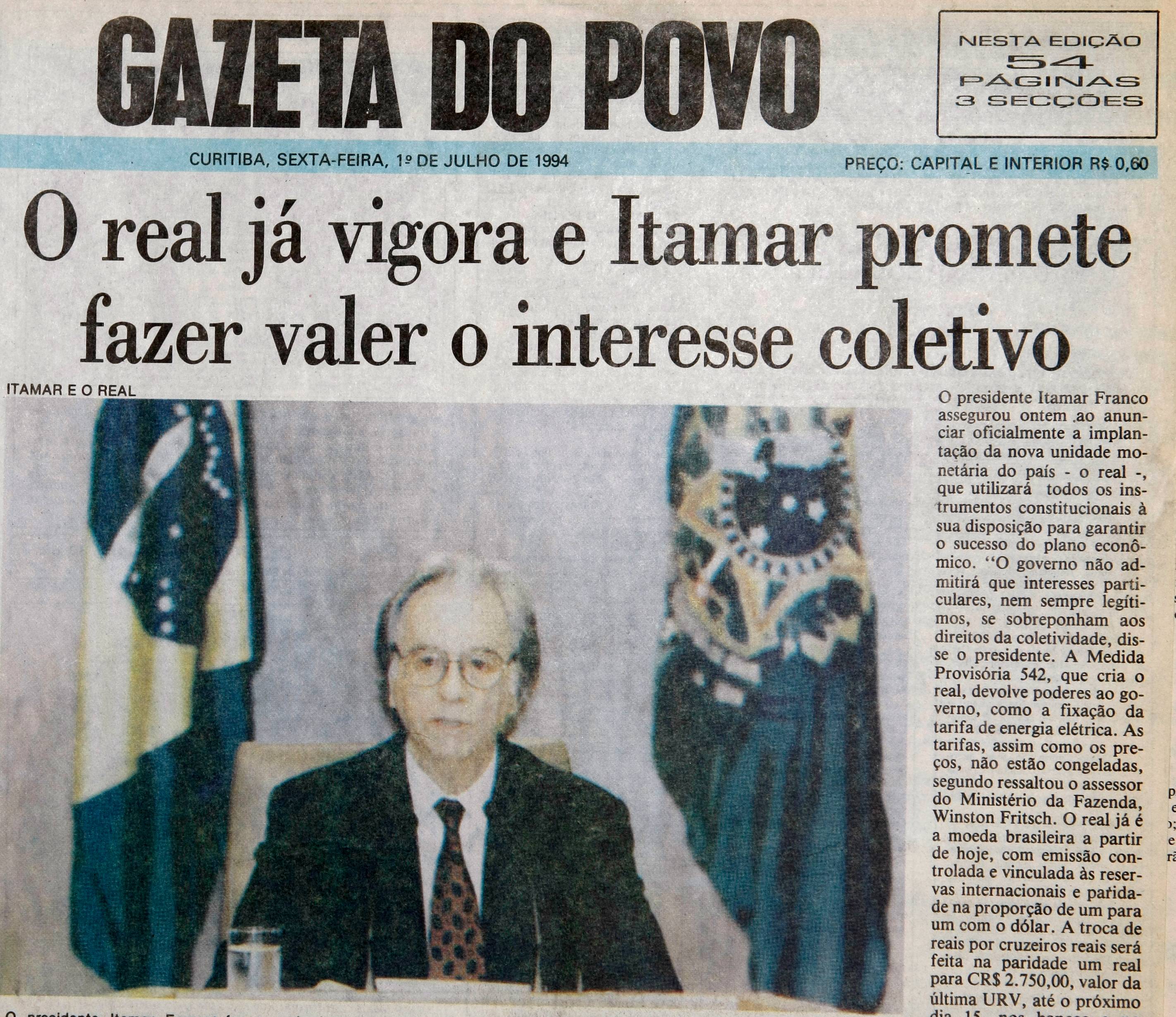 Plano Real 25 anos: Gazeta do Povo