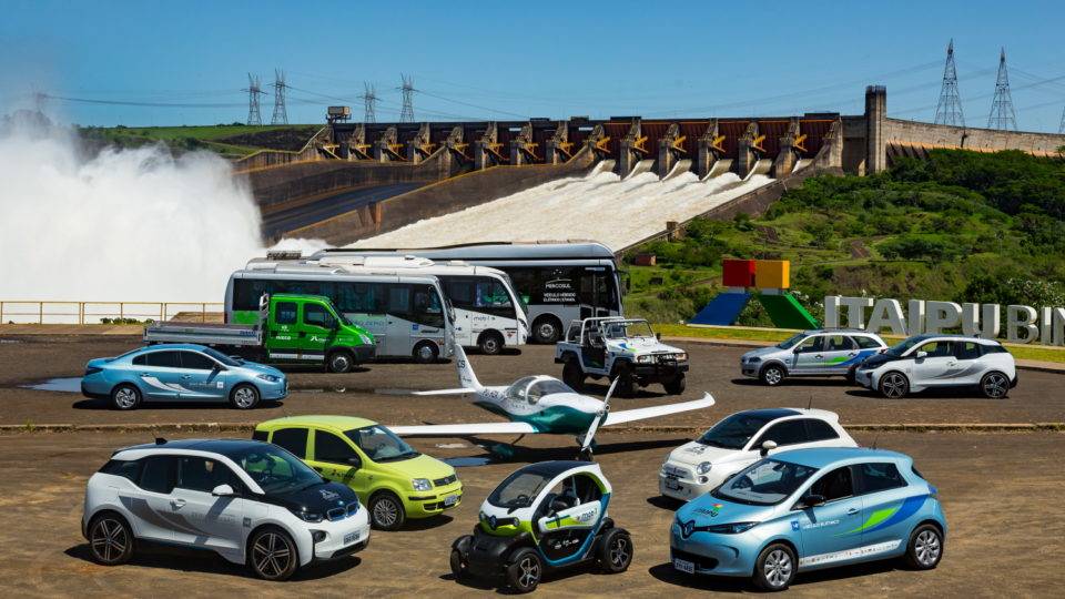 veículos e aviões elétricos Usina de Itaipu