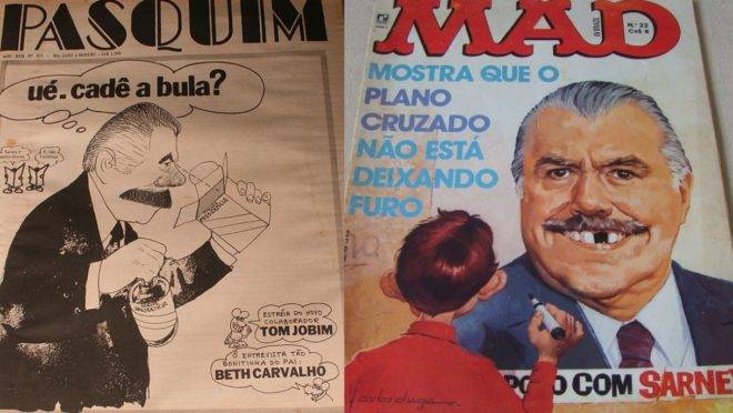 Capas de Pasquim e Mad (montagem)