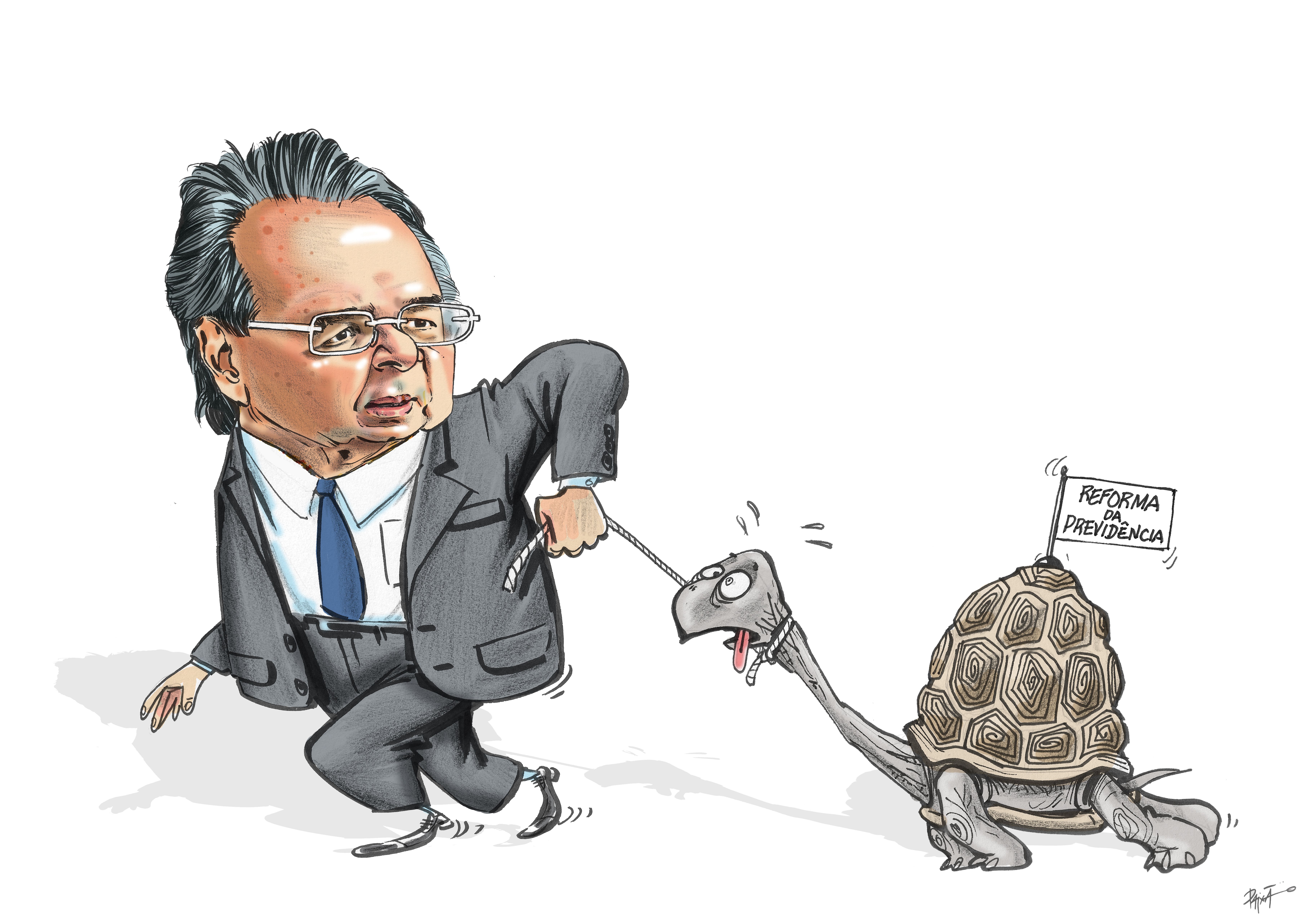 Vaquejada, tartaruga e reforma da Previdência: Charge do Paixão