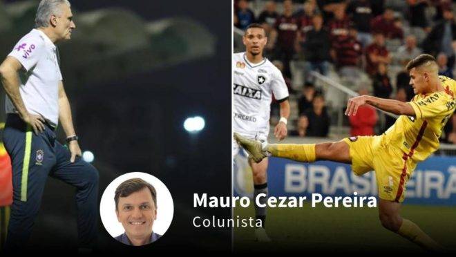 Tite e o polêmico uniforme amarelo do Atlético-PR. Montagem com fotos de Lucas Figueiredo/CBF e Denis Ferreira Netto/Gazeta do Povo
