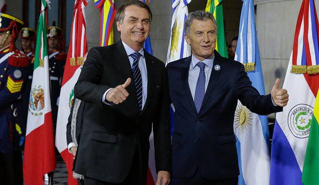 Bolsonaro e Macri na cúpula do Mercosul