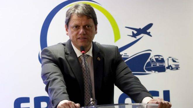 O ministro da Infraestrutura, Tarcísio Gomes de Freitas