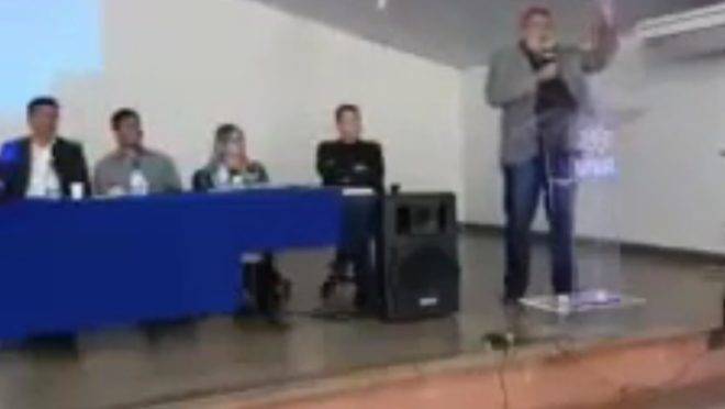 Fala de Ari Ott foi registrada em vídeo durante palestra.