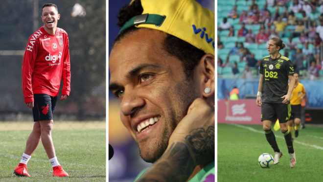 Adriano, o Athletico, Daniel Alves, no São Paulo e Filipe Luís, no Flamengo: bons investimentos?