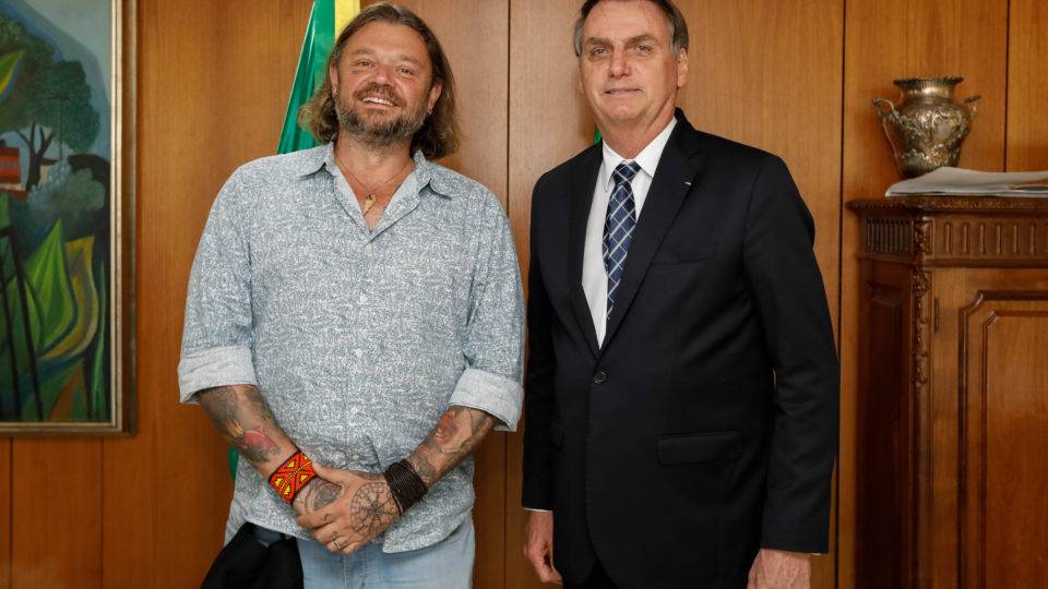 O presidente da República, Jair Bolsonaro, e o biólogo Richard Rasmussen.