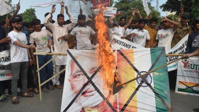 Protesto contra o presidente da Índia, Narendra Modi