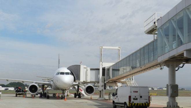 Avião no aeroporto de Goiânia