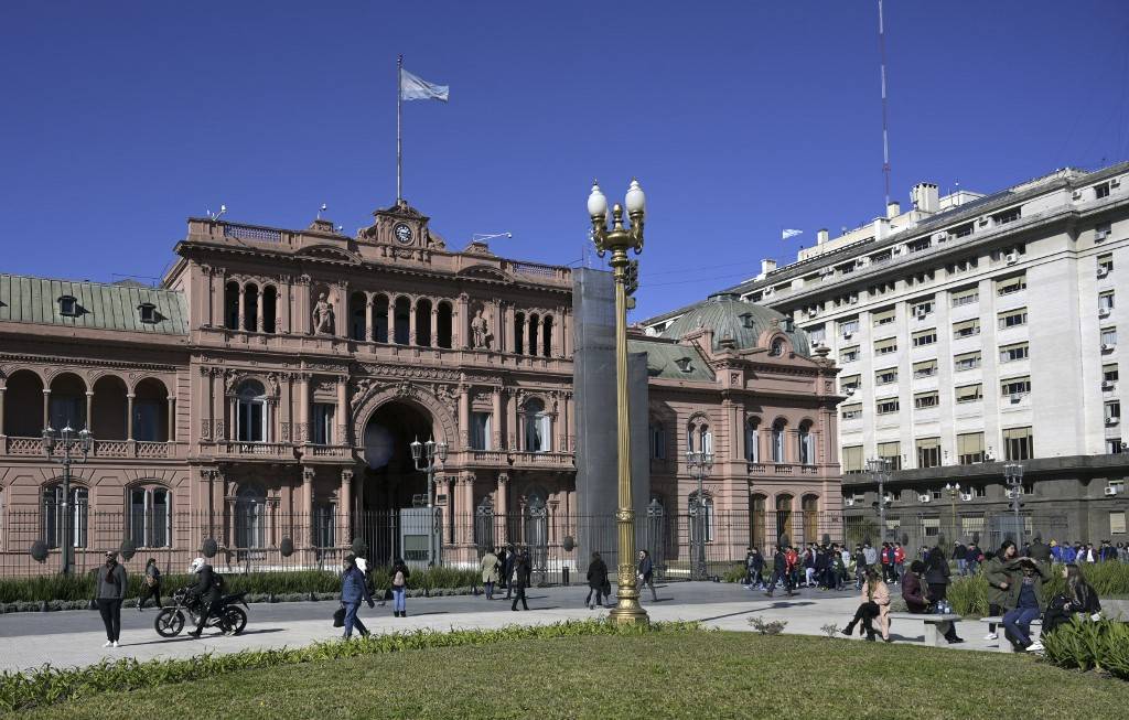 Casa Rosada, o palácio presidencial e a sede do Ministério da Economia da Argentina, em Buenos Aires, 14 de agosto de 2019