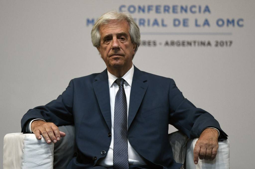 O presidente do Uruguai, Tabaré Vázquez, em evento em Buenos Aires em 10 de dezembro de 2017