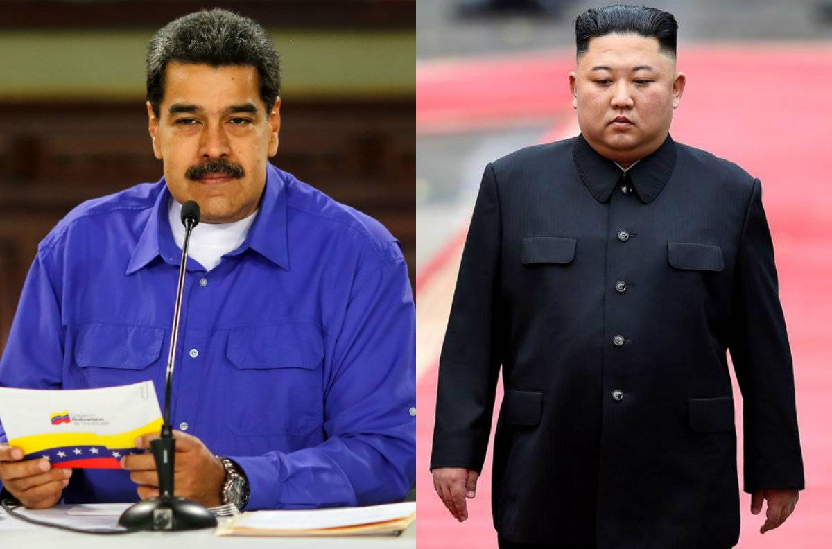 Ditador da Venezuela, Nicolás Maduro, e ditadr da Coreia do Norte, Kim Jong-un