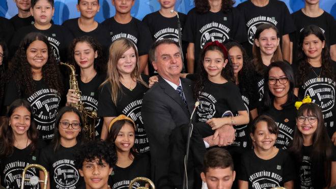 (Brasília - DF, 20/08/2019) Apresentação das Crianças do Conservatório Musical do Vale do Juruá. rFoto: Marcos Corrêa/PR